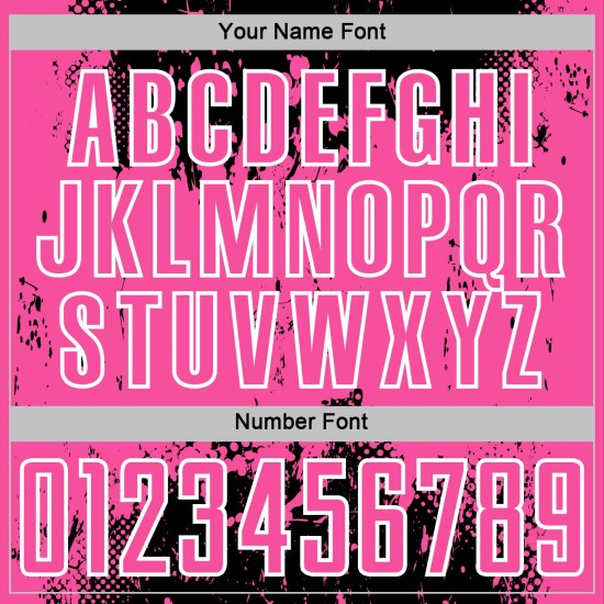 Grunge Uniform Soccer Custom Abstract Jersey Sublimation Art Sports Black Pink-White Splatter