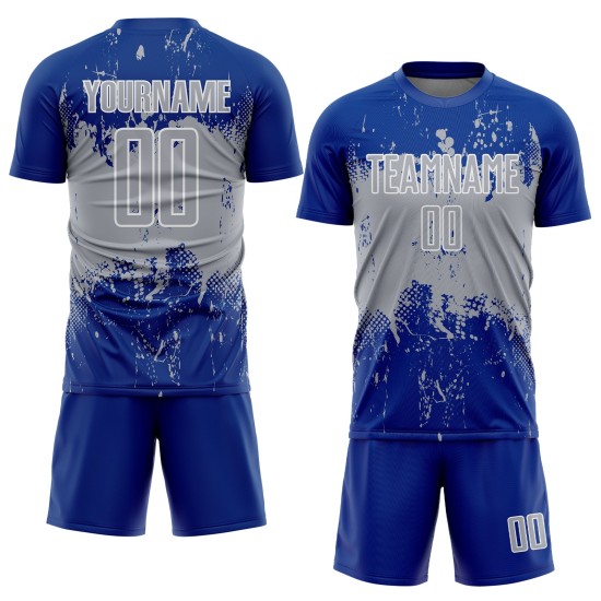 Splatter Gray-White Uniform Soccer Custom Jersey Sports Abstract Art Royal Sublimation Grunge Splatter Gray-White Uniform Soccer Custom Jersey Sports Abstract Art Royal Sublimation Grunge