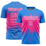 Sports Blue Uniform Grunge Sublimation Jersey Splatter Powder Pink-White Soccer Art Custom Abstract Sports Blue Uniform Grunge Sublimation Jersey Splatter Powder Pink-White Soccer Art Custom Abstract