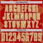 Red Jersey Soccer Sublimation Gold-White Custom Curve Uniform Old Sports Lines