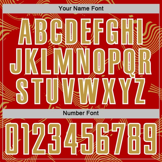 Red Jersey Soccer Sublimation Gold-White Custom Curve Uniform Old Sports Lines