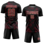 Soccer Crimson-Cream Lines Sports Custom Jersey Black Sublimation Uniform Curve Soccer Crimson-Cream Lines Sports Custom Jersey Black Sublimation Uniform Curve