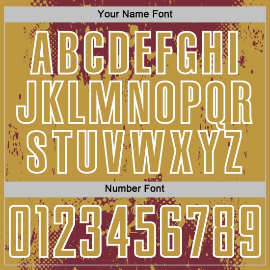 Abstract Soccer Old Splatter Jersey Custom Art Burgundy Gold-White Sublimation Sports Grunge Uniform Abstract Soccer Old Splatter Jersey Custom Art Burgundy Gold-White Sublimation Sports Grunge Uniform