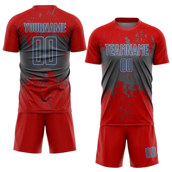 Art Steel Sublimation Grunge Uniform Gray-Light Abstract Custom Red Splatter Jersey Soccer Blue Sports Art Steel Sublimation Grunge Uniform Gray-Light Abstract Custom Red Splatter Jersey Soccer Blue Sports