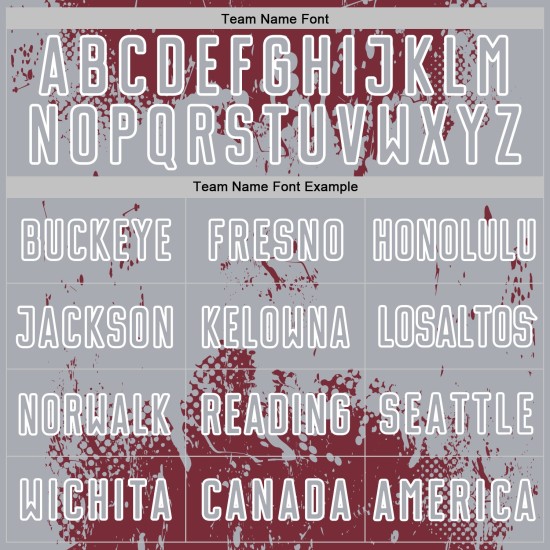 Custom Soccer Splatter Sublimation Burgundy Jersey Gray-White Sports Grunge Art Abstract Uniform