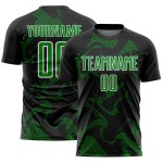 Jersey Sports Grass Custom Black Soccer Curve Lines Green-White Uniform Sublimation Jersey Sports Grass Custom Black Soccer Curve Lines Green-White Uniform Sublimation