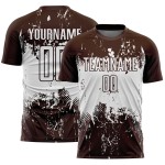 Soccer Sublimation Sports Abstract Art Brown White Jersey Uniform Splatter Grunge Custom Soccer Sublimation Sports Abstract Art Brown White Jersey Uniform Splatter Grunge Custom