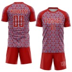 Soccer Jersey Custom Arrow Uniform Blue-White Sublimation Geometric Red Light