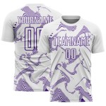 Sublimation Uniform Curve Soccer Jersey White Custom Sports Lines Purple Sublimation Uniform Curve Soccer Jersey White Custom Sports Lines Purple