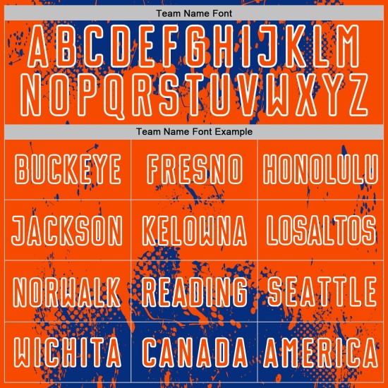Jersey Sublimation Sports Uniform Abstract Grunge Custom Art Orange-White Royal Soccer Splatter Jersey Sublimation Sports Uniform Abstract Grunge Custom Art Orange-White Royal Soccer Splatter