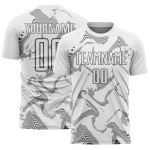 Uniform Custom White Curve Sublimation Soccer Lines Steel Jersey Gray Sports Uniform Custom White Curve Sublimation Soccer Lines Steel Jersey Gray Sports